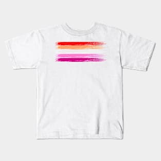 Pride Collection - Lesbian Pride Flag (Paint Streak/Horizontal) Kids T-Shirt